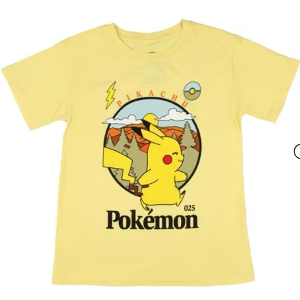 Pokemon Kids Pikachu Outdoor Vintage Post Card Graphic T-Shirt, Size L (10/12)